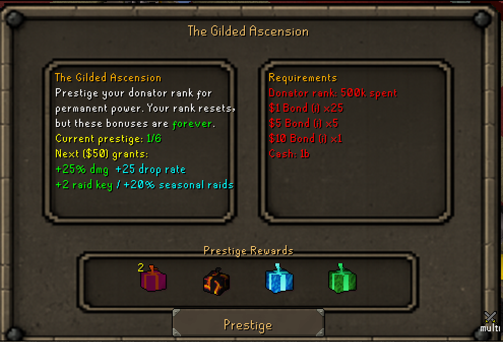 Prestige interface