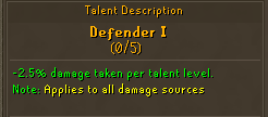 Defender II — Talent